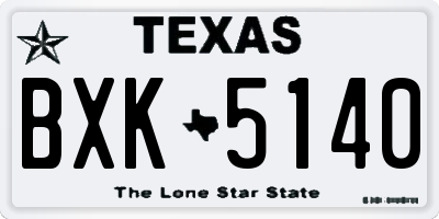 TX license plate BXK5140