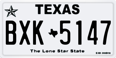 TX license plate BXK5147