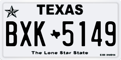 TX license plate BXK5149