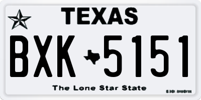 TX license plate BXK5151