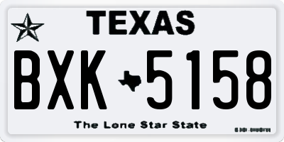TX license plate BXK5158