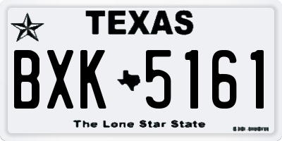 TX license plate BXK5161