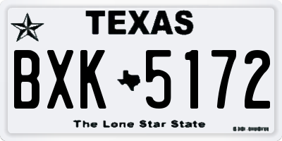 TX license plate BXK5172