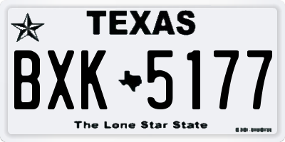 TX license plate BXK5177