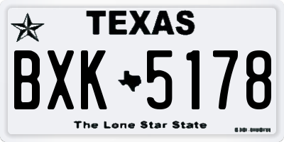 TX license plate BXK5178