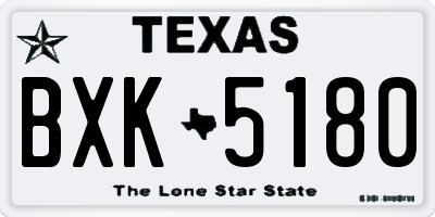 TX license plate BXK5180