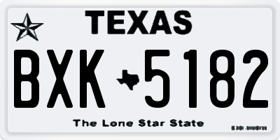 TX license plate BXK5182