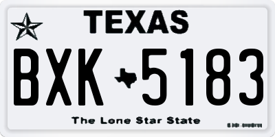 TX license plate BXK5183
