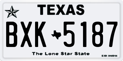 TX license plate BXK5187