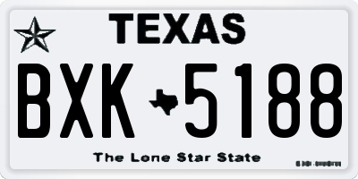 TX license plate BXK5188