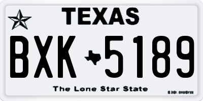 TX license plate BXK5189