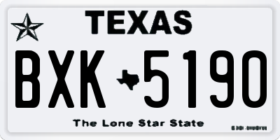 TX license plate BXK5190