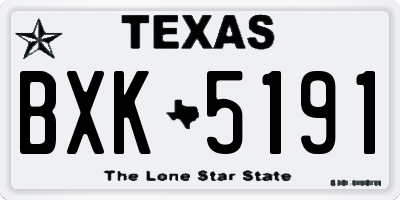 TX license plate BXK5191
