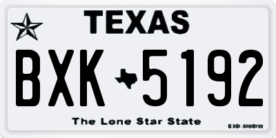 TX license plate BXK5192