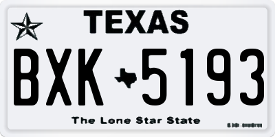 TX license plate BXK5193