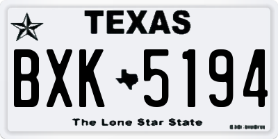 TX license plate BXK5194