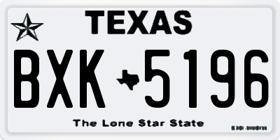 TX license plate BXK5196