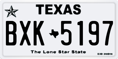 TX license plate BXK5197