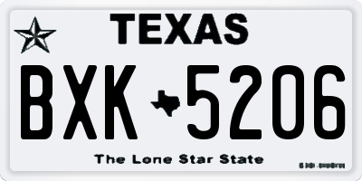TX license plate BXK5206