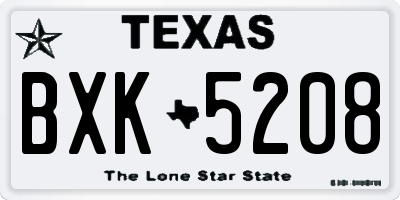 TX license plate BXK5208