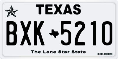 TX license plate BXK5210