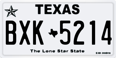 TX license plate BXK5214