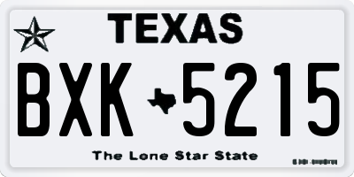 TX license plate BXK5215