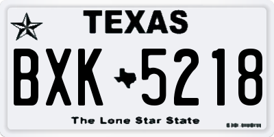 TX license plate BXK5218