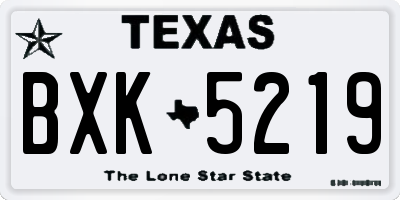TX license plate BXK5219
