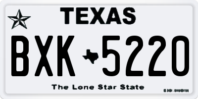 TX license plate BXK5220
