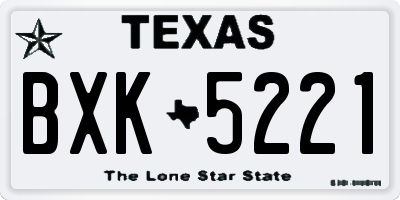 TX license plate BXK5221