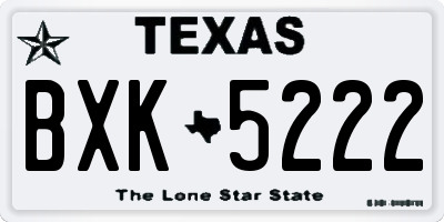 TX license plate BXK5222