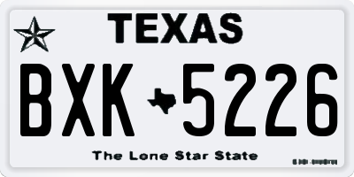 TX license plate BXK5226
