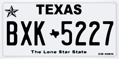 TX license plate BXK5227
