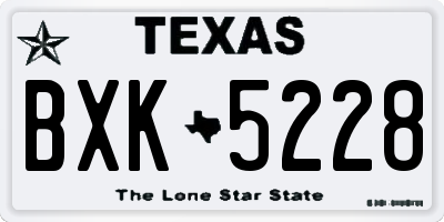 TX license plate BXK5228