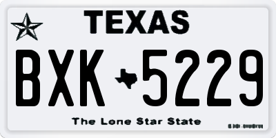 TX license plate BXK5229