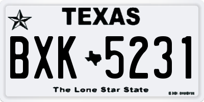 TX license plate BXK5231