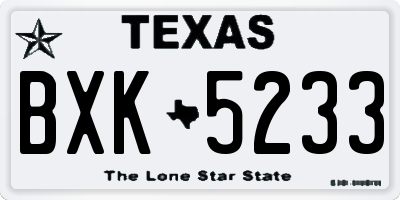 TX license plate BXK5233
