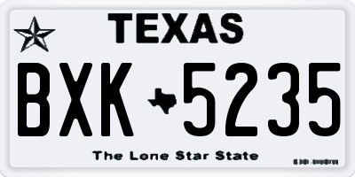 TX license plate BXK5235
