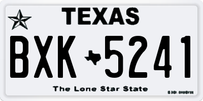 TX license plate BXK5241