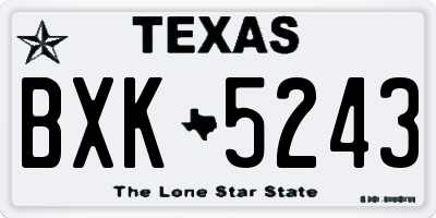 TX license plate BXK5243