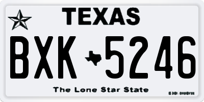 TX license plate BXK5246
