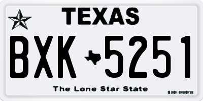 TX license plate BXK5251