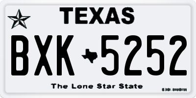 TX license plate BXK5252