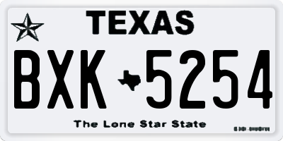 TX license plate BXK5254