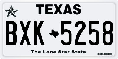 TX license plate BXK5258