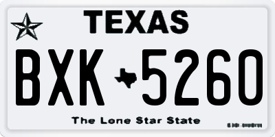 TX license plate BXK5260