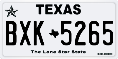 TX license plate BXK5265