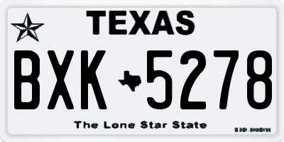 TX license plate BXK5278