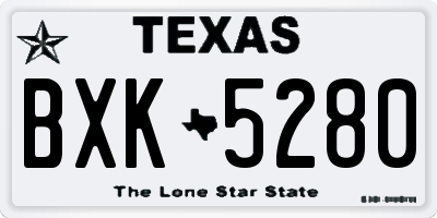 TX license plate BXK5280